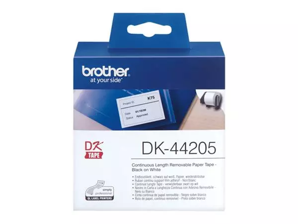 Een Etiket Brother DK-44205 62mm thermisch 30 meter wit papier koop je bij Unimark Office B.V.