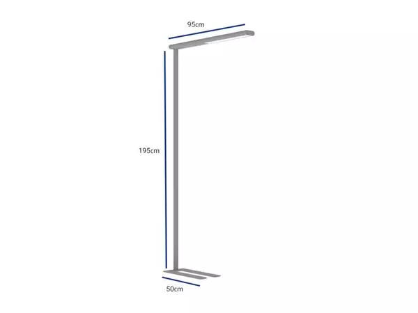 Een Vloerlamp MAUL Jet LED dimbaar hg 195 cm zilver koop je bij Goedkope Kantoorbenodigdheden