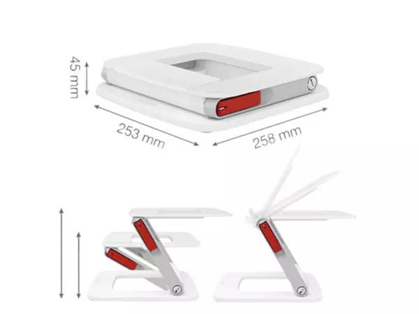 Een Laptopstandaard Leitz Ergo verstelbare multihoek wit koop je bij Unimark Office B.V.