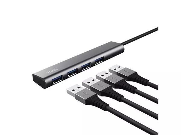 Een HUB TRUST HALYX 4-PORT USB-A koop je bij Kantoorvakhandel van der Heijde