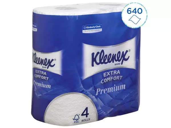 Een Toiletpapier Kleenex 4-laags 160 vel wit 8484 koop je bij Buro De Peuter