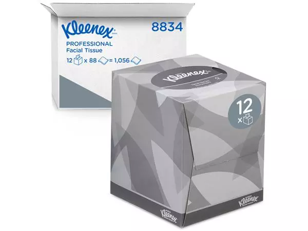 Een Facial tissues Kleenex 2-laags kubus 12x88stuks wit 8834 koop je bij Van Hoye Kantoor BV
