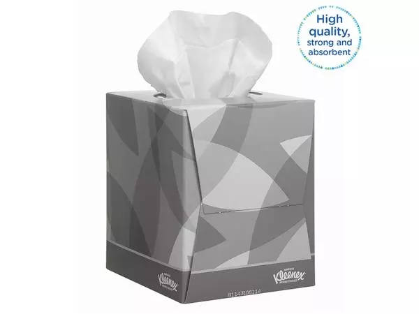 Een Facial tissues Kleenex kubus 2-laags 88 vel wit 8834 koop je bij Buro De Peuter