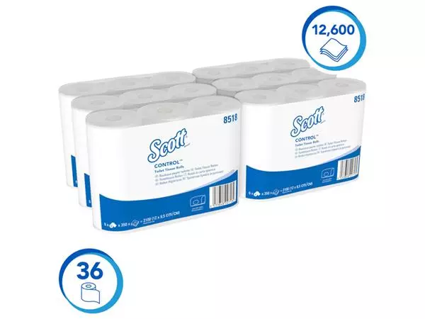 Een Toiletpapier Scott Control 3-laags 350vel wit 8518 koop je bij Kantoorvakhandel van der Heijde