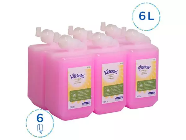 Een Handzeep Kleenex vloeibaar roze 1000ml 6331 koop je bij Buro De Peuter