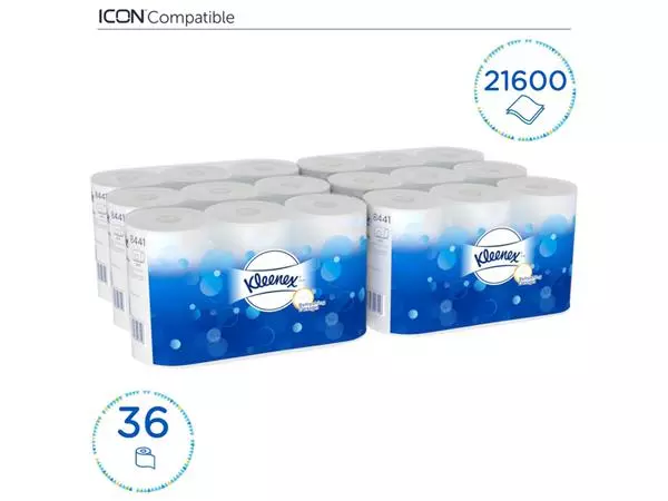 Een Toiletpapier Kleenex 2-laags 600vel wit 8441 koop je bij NiceSupplies.nl