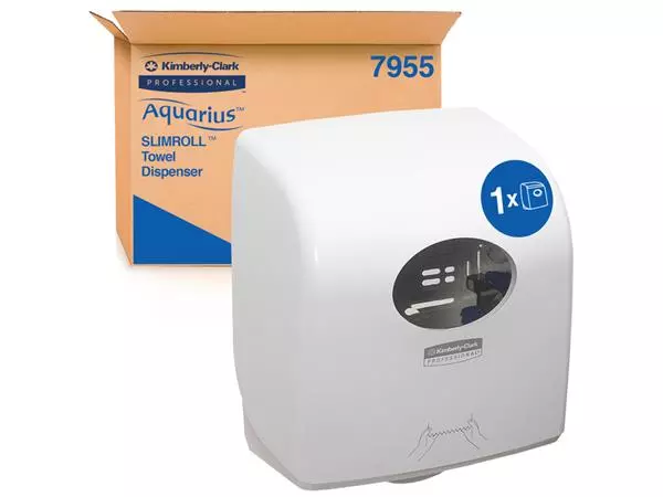 Een Handdoekroldispenser Aquarius Slimroll wit 7955 koop je bij Totaal Kantoor Goeree