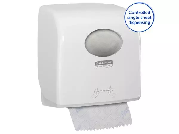 Een HANDDOEKROLDISPENSER AQUARIUS 7955 SLIMROLL WIT koop je bij Kantoorvakhandel van der Heijde