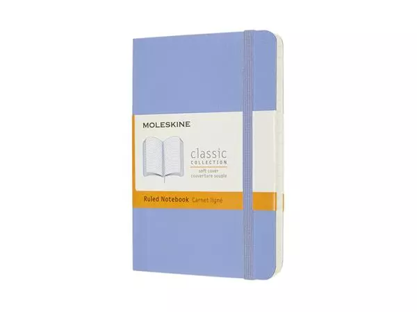 Een Notitieboek Moleskine pocket 90x140mm lijn soft cover hydrangea blue koop je bij KantoorProfi België BV