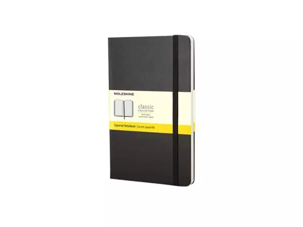 Notitieboek Moleskine pocket 90x140mm ruit 5x5mm hard cover zwart
