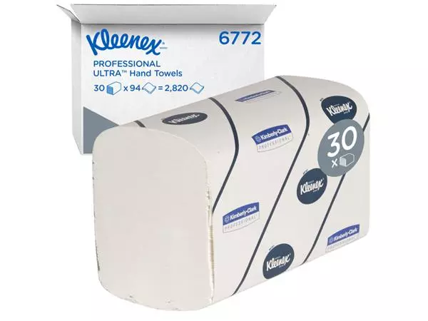 Handdoek Kleenex Ultra i-vouw 2-laags 21,5x41,5cm 30x94stuks wit 6772