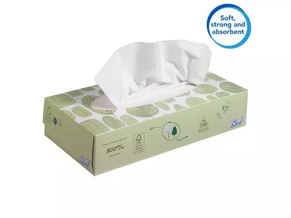 Een FACIAL TISSUES SCOTT 8837 2-LAAGS STANDAARD WIT koop je bij Kantoorvakhandel van der Heijde