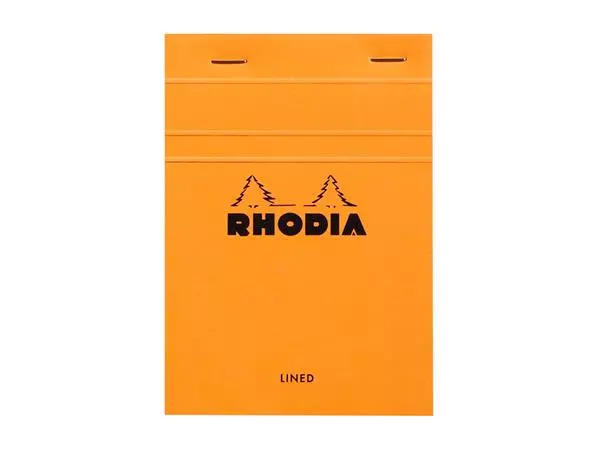 Een Schrijfblok Rhodia A6 lijn 80 vel 80gr oranje koop je bij NiceSupplies.nl