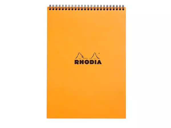 Een Spiraalblok Rhodia A4 lijn 160 pagina's 80gr oranje koop je bij Totaal Kantoor Goeree
