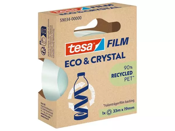 Een Plakband Tesa eco&crystal 59034 19mmx33m transparant blister koop je bij EconOffice