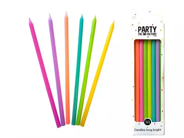 Een KAARSJE HAZA LONG BRIGHT 15CM 16 STUKS ASSORTI koop je bij Kantoorvakhandel van der Heijde