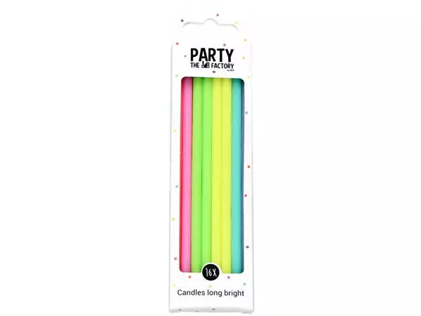 Een Kaarsjes Haza long bright 15cm 16 stuks assorti koop je bij NiceSupplies.nl