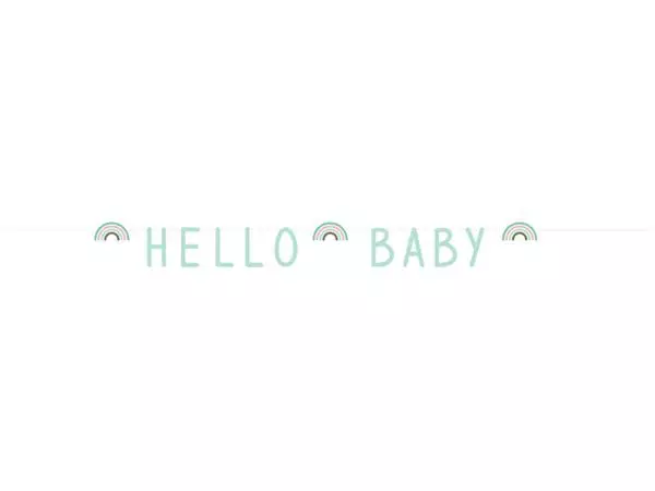 Een Letterslinger Haza Hello Baby mintgroen 2.50m koop je bij Goedkope Kantoorbenodigdheden