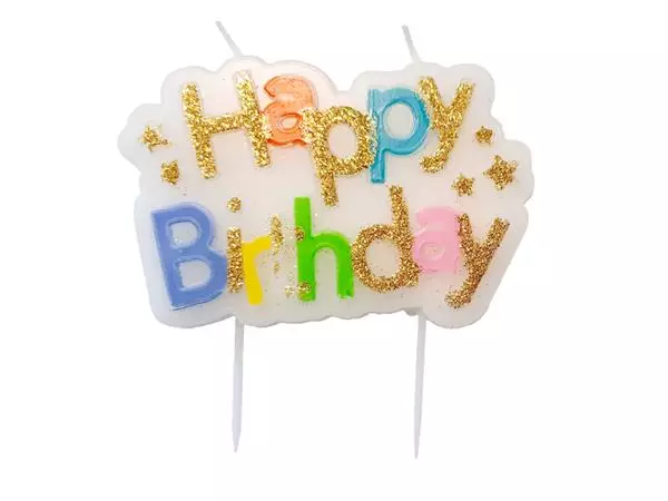 Een Kaarsje Happy 'Happy birthday' 10.5cm koop je bij Goedkope Kantoorbenodigdheden