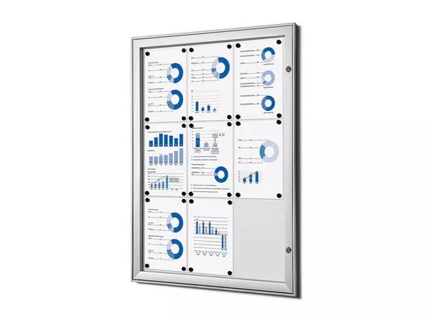 Een Vitrinebord Quantore luxe 9x A4 zilver koop je bij KantoorProfi België BV