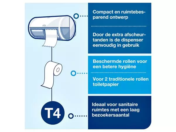 Toiletpapier Tork T4 premium extra zacht 4-laags 150 vel wit 110406