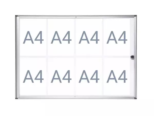 Een Binnenvitrine wand MAULextraslim whiteboard 8xA4 met slot koop je bij QuickOffice BV