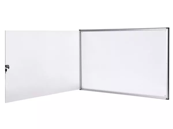 Binnenvitrine wand MAULextraslim whiteboard 8xA4 met slot