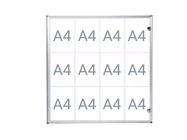 Een Binnenvitrine wand MAULextraslim whiteboard 12xA4 met slot koop je bij EconOffice