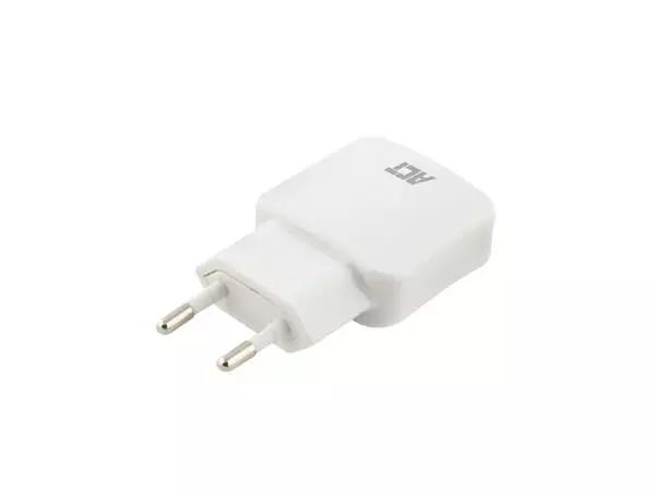 Een Oplader ACT USB 2 poorts 2.1A 12W wit koop je bij Goedkope Kantoorbenodigdheden