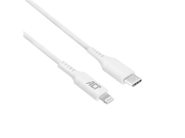 Een Kabel ACT USB-C naar Lightning laad -en data 1 meter koop je bij Klik Office BV