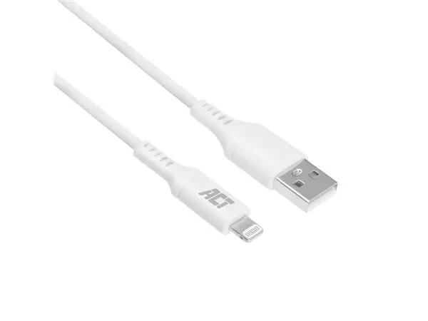 Een Kabel ACT USB 2.0 naar Lightning laad -en data 1 meter koop je bij Van Leeuwen Boeken- en kantoorartikelen