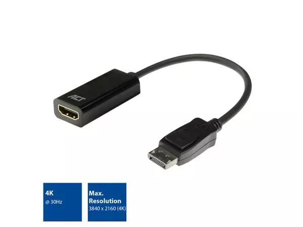 Een Adapter ACT DisplayPort naar HDMI koop je bij NiceSupplies.nl