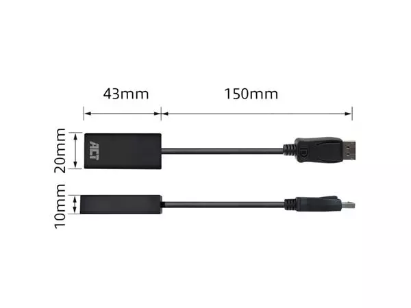 Een Adapter ACT DisplayPort naar HDMI koop je bij Goedkope Kantoorbenodigdheden