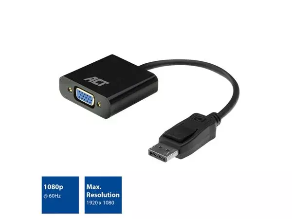 Een Adapter ACT DisplayPort naar VGA koop je bij EconOffice