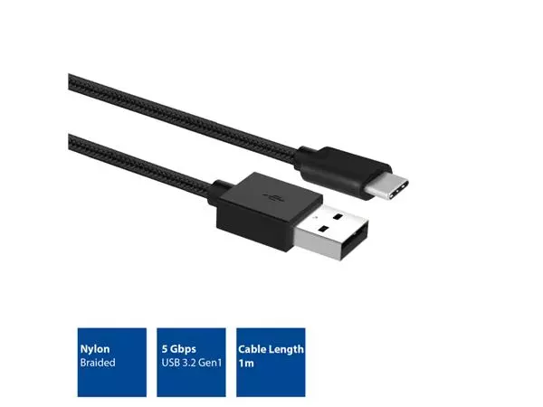 Een Kabel ACT USB 3.2 naar USB-C laad -en data 1 meter koop je bij Buro De Peuter