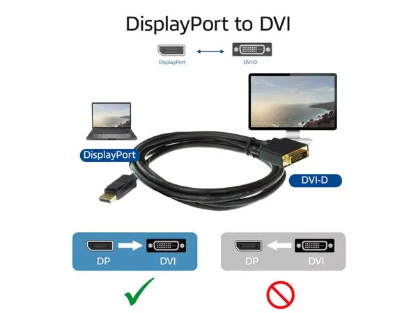 Een Kabel ACT DisplayPort naar DVI 1.8 meter zwart koop je bij NiceSupplies.nl