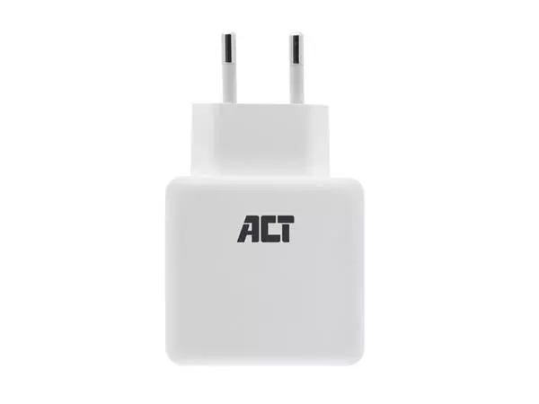 Een Oplader ACT USB 2 poorts Quickcharge 30W wit koop je bij NiceSupplies.nl