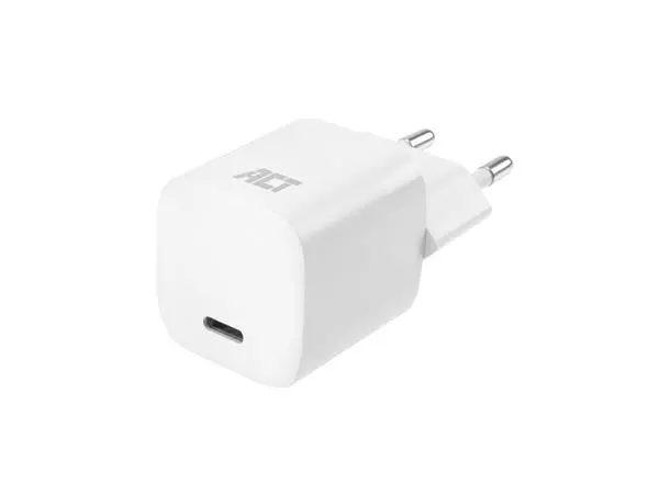 Een Oplader ACT USB-C compact GaNFast 33W wit koop je bij Alles voor uw kantoor