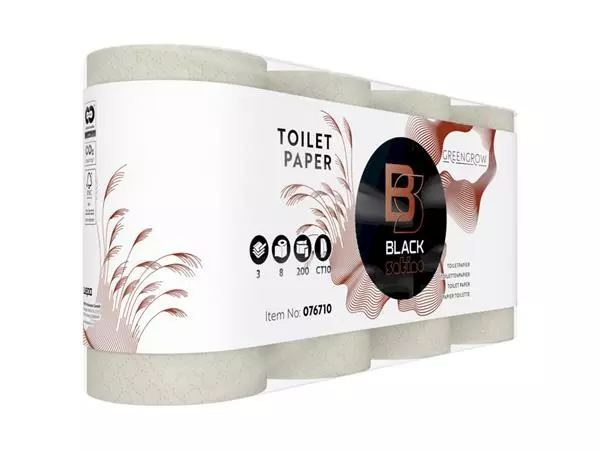 Een Toiletpapier BlackSatino GreenGrow CT10 3-laags 200vel naturel 076710 koop je bij L&N Partners voor Partners B.V.