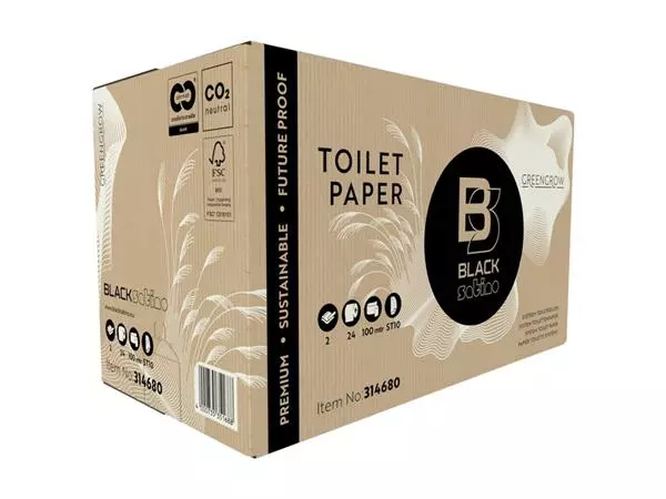 Een Toiletpapier BlackSatino GreenGrow ST10 systeemrol 2-laags 712vel naturel 314680 koop je bij Van Hoye Kantoor BV