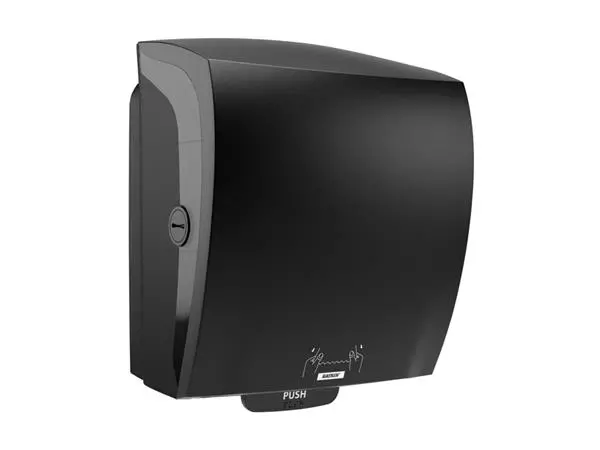 Een Handdoekroldispenser Katrin XL zwart 82070 koop je bij Totaal Kantoor Goeree