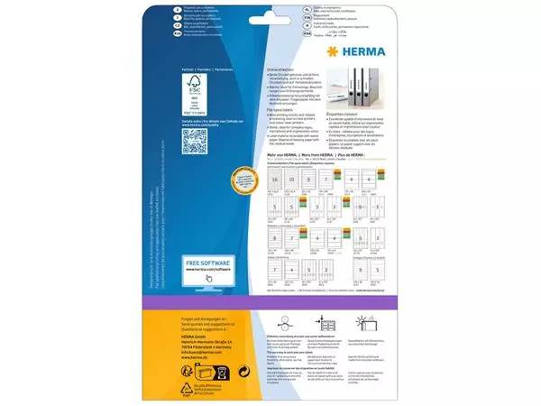 Rugetiket HERMA 5123 192x59mm zelfklevend wit 100 etiketten