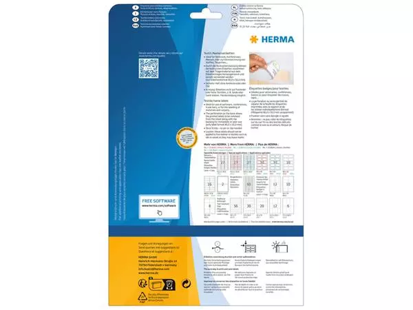 Naambadge etiket HERMA 4412 80x50mm verwijderbaar wit 250 etiketten