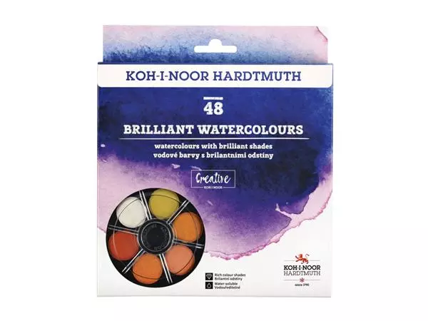 Een Waterverf Koh-i-Noor briljant ass blister à 48 kleuren koop je bij Van Hoye Kantoor BV