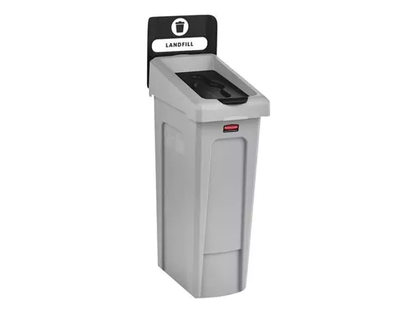 Een Deksel Rubbermaid Slim Jim Recyclestation gesloten zwart koop je bij EconOffice