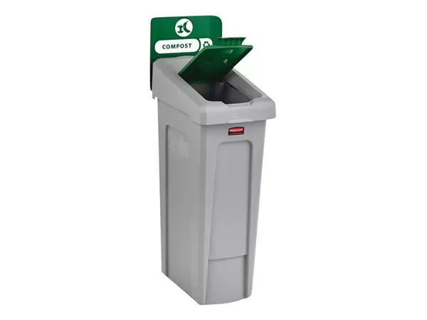 Een Deksel Rubbermaid Slim Jim Recyclestation gesloten groen koop je bij EconOffice