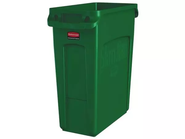 Een Afvalbak Rubbermaid Slim Jim Vented met luchtsleuven 60L groen koop je bij De Angelot