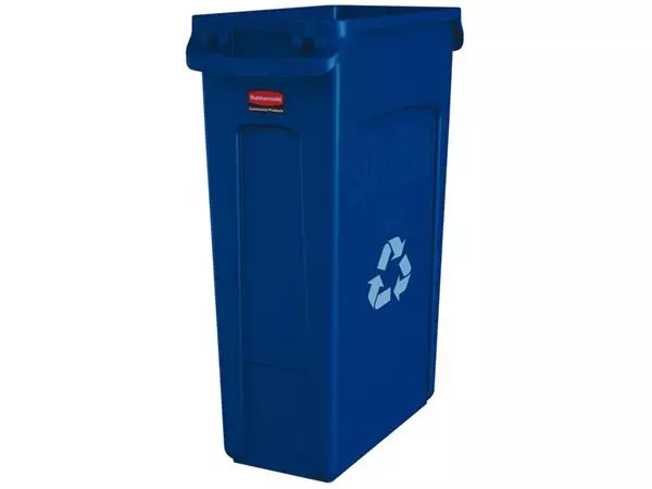 Afvalbak Rubbermaid Slim Jim Vented met luchtsleuven 87liter blauw