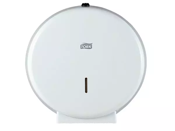 Een Toiletpapierdispenser Tork Jumbo T1 metaal wit 246040 koop je bij De Angelot