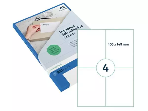 Een Etiket Rillprint 105x148mm mat transparant 100 etiketten koop je bij EconOffice
